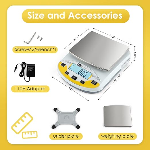 CGOLDENWALL High Precision Lab Scale Laboratory Analytical Electronic Balance Digital Precision Scale Pharmacy Jewelry Scale 110V Calibrated(500g, 0.01g)