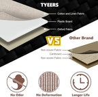 TYEERS Extra Large Collapsible Storage Bins with Lids and Compartments, Washable, Fabric Storage Boxes, 21.7x13x11.8 inches, 1 Pack, Beige