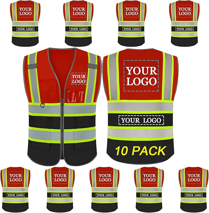 BeautyWill Custom Logo Safety Vest Class2 High Visibility Reflective Vest Breathable Construction Vest