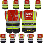 BeautyWill Custom Logo Safety Vest Class2 High Visibility Reflective Vest Breathable Construction Vest