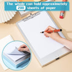 Seajan Aluminum Clipboard with Storage Metal Clip Board Folder Letter Size Form Holder Portfolio Clipboard Binder Clip Posse Box for Nurse Police Office Stationery Items 14 x 9.2 x 2 Inches (4)