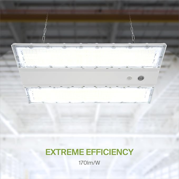 ASD LED Linear High Bay Light Fixture, Commercial Shop Lighting | 3CCT, Dimmable, Angle Adjustable, DLC Premium, UL Listed | 220W 36000LM 3500-5000K 100-277V | Warehouse, Garage, Workshop Lamp | White