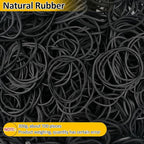 700 Pcs Rubber Bands, Size #16 Reusable Elastic Rubber Band for Office Supplies File Folders, Home Packaging, Crafts DIY Bundling, Multipurpose (Black)