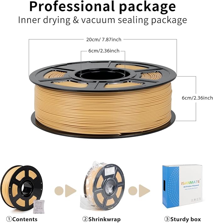 iSANMATE ASA Filament 1.75mm Almond White 1KG, UV & Weather Resistant 3D Printer Filament Perfect for Outdoor Functional Parts, Dimensional Accuracy +/- 0.02mm, 1kg Spool (2.2lbs)
