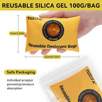 100g-12Pack Rechargeable Silica Gel Desiccant Packets, Color Indicating Desiccant Packs for Storage,Moisture Absorbers for Storage Bins, Suitcase,Gun Safe, 3D Filaments