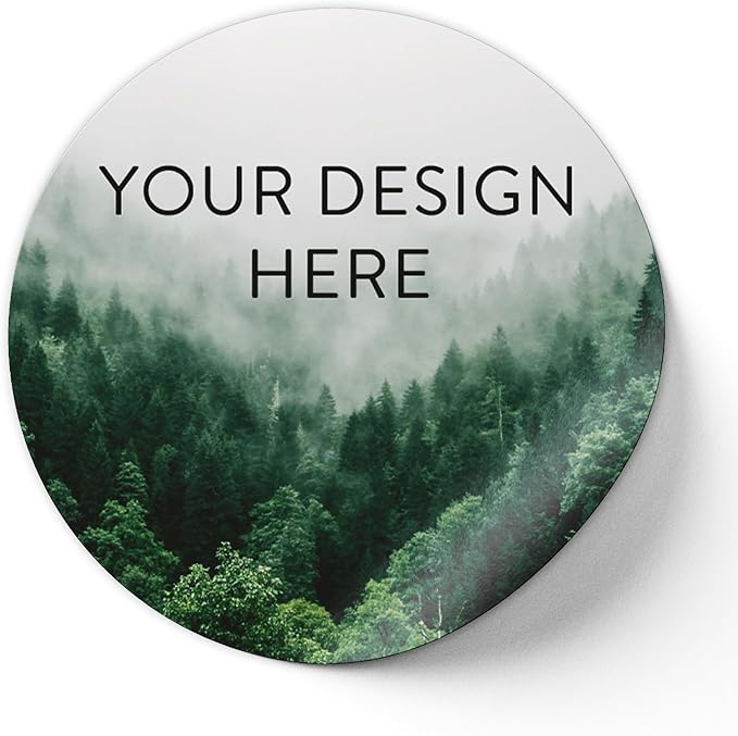 100 Custom Vinyl Stickers - Upload Your own Image, Text, Design, Logo - Personalized Logo Labels for Handmade, Packaging, Bottle, Jars, Candle, Brand Stickers (Foggy Valley, 1.5x1.5)