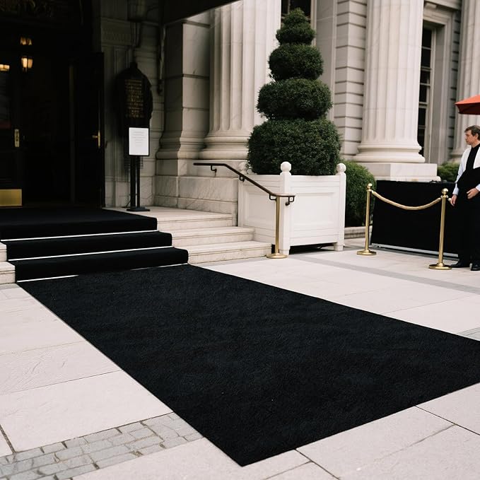 450 GSM Extra Thick Waterproof Black Carpet Runner for Events Decorations, 3X15 Ft Not Slip Red Runner Aisle Runway Rug for Wedding, Party, Banquet, Activity Entrance and Special Events Decorations
