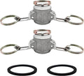 2PCS Aluminum Type DC Cam and Groove Fitting, Female Coupler x Female NPT, with 2PCS Camlock Gasket Fitting (0.5")