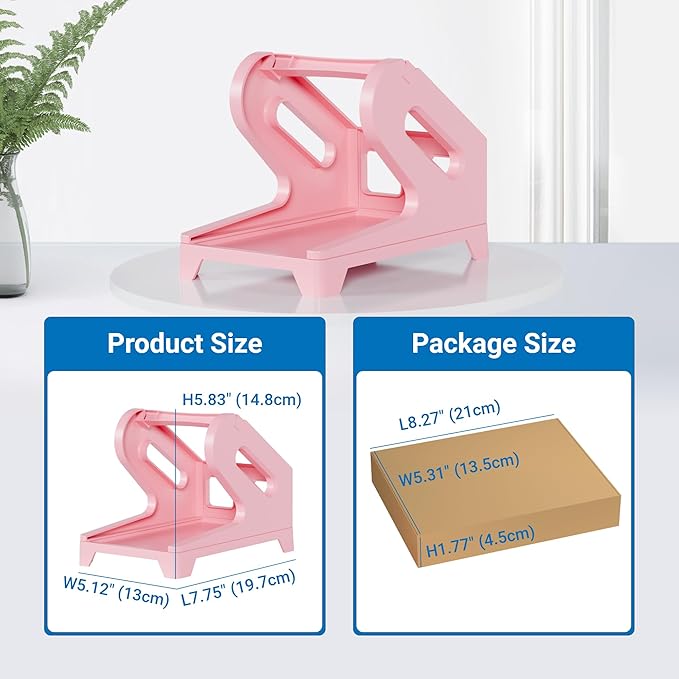 Jiose Label Holder for Thermal Printer - Compatible with 4x6 Rolls and Fan-Fold Thermal Labels - Shiping Label Holder (Pink)
