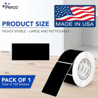 Perco Black 3x5 Inch Perforated Sticker Labels — 150 Stickers Per Roll — with Permanent Adhesive for Inventory Management, Color Coding, Moving Boxes, Retail, Organizing, Crafting & More — Made in USA