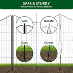 12 Panels No Dig Decorative Garden Fence, 33 in(H) X 27 ft(L) Garden Fencing Animal Barrier, Dogs Rabbits Pets Blocker, Rustproof Metal Decorative Fences for Yard, Outdoor, Patio