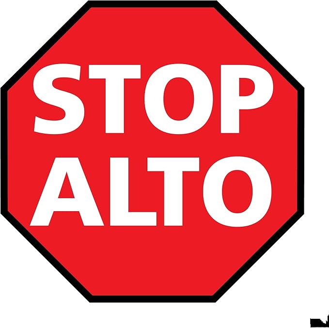 Standard Red Stop Sign in Spanish/English- Floor Marking, 36"