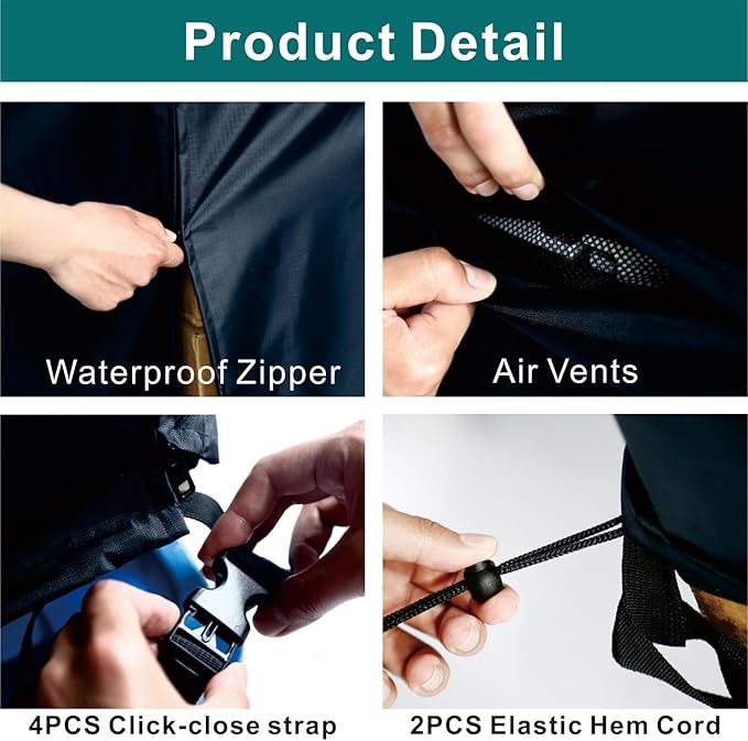 Water Resistant Pallet Cover, 420D Heavy-Duty Zipper Pallet Cover to fit Pallets Up to 48" x 42" x 48" Waterproof, Stain-Resistant, Dustproof, Cargo PalletCovers with UV Protection Black