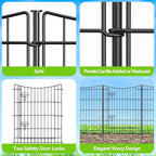 INJOPEXI Garden Fence 12 Panels 23.6ft (L)×30in (H) Decorative Metal Fences with 11 Panels + 1 Gate, No Dig Animal Barrier Fencing Rustproof Wire Temporary Rabbit Dog Fence Border for Outdoor Yard