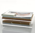 2-Tier Clear Acrylic Paper Trays, Desk File Organizer, A4 Paper Holder, Low-Profile Desk File Sorter for Office/Home, Clear Stackable Letter Tray for Bills, Crafts, Notebooks - Vertical