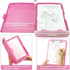 SFLHHDM Plastic Clipboard with Storage, High Capacity Clip Boards 8.5x11 with Storage, Heavy Duty Nursing Clipboard Folder, Clipboards Cute, Letter A4 Size Clipboards with Storage for Teachers, Nurse
