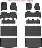 KELCSEECS® Floor Mats & Cargo Liner with Seatback Mats for 2021-2024 Ford Expedition Max 8 Seats Bench Seating(Only Fit Max), All Weather Protection TPE Floor Liners Full Set Accessories Black
