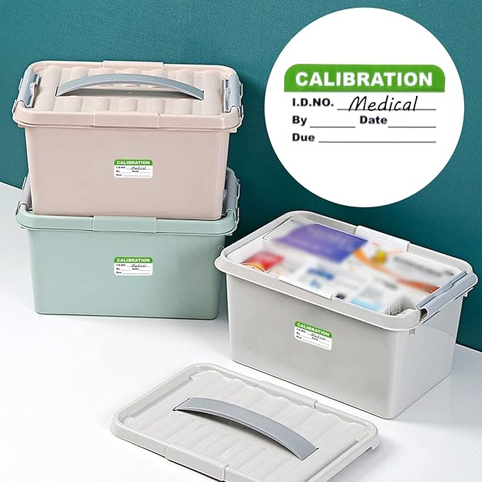 300 Pack 0.5" x 1" Self Laminating Calibration Labels with O Ring Stickers for NIST & ISO-9000 Calibrations, Inventory, Quality Control Organization