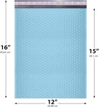 Light Blue Large Poly Bubble Mailers 12x15 inch | Self Seal Padded Envelopes Cushioned Bubble Mailer | Usable Size 12x15 | WaterProof | Lightweight mailing Shipping Bags | 100 Pack Bulk