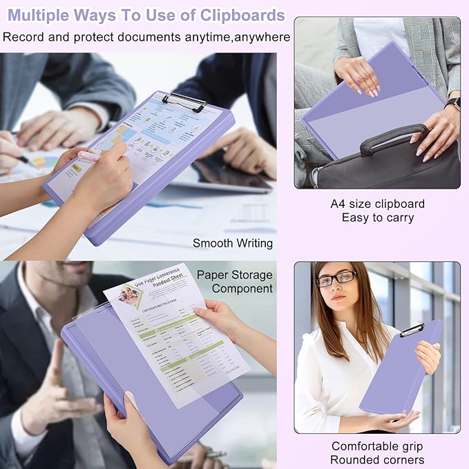 Clipboard with Storage,Three-Tier Box Clipboards(Letter Size),Storage Clipboard with Clip Form Holder Clipboards,Dry Erase Clip Boards 8.5x11 with Storage for Office School Supplies Clip Board