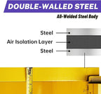 36 Gallon Yellow Flammable Storage Cabinet, Fireproof Steel Chemical Storage Locker with Adjustable Shelves, for Flammable Liquids, Industrial Use, Free Returns!