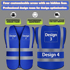 BeautyWill Custom Logo Safety Vest S,M,L,XL,2XL,3XL,4XL Personalized Safety Vest High Visibility Apparel