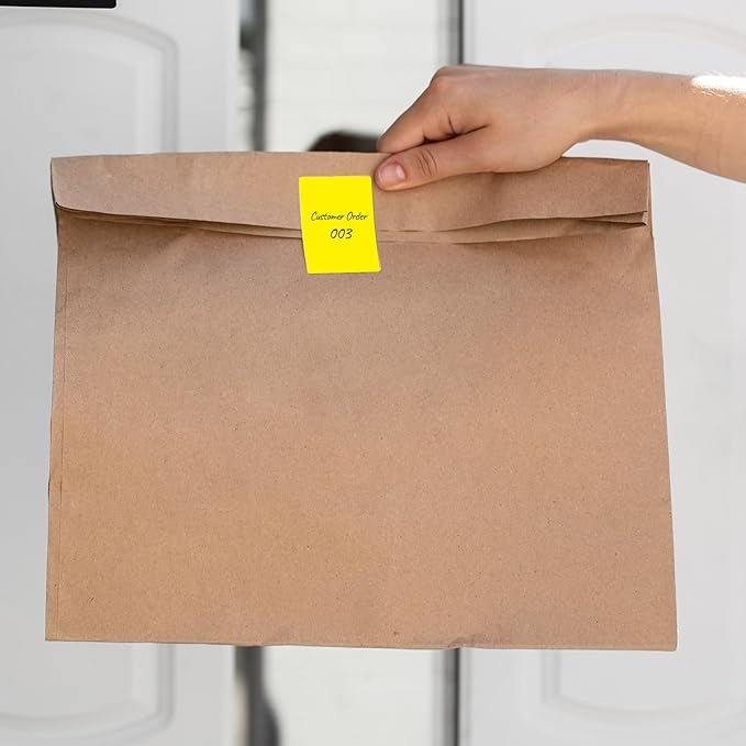 Yellow Rectangle Stickers 3 x 2 Inch Color Coding Labels Vinyl Roll Self-Adhesive Waterproof Removable 500 PCS