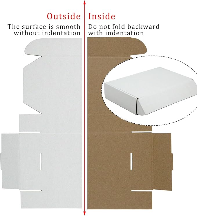 50 Pack 9x6x2 Inches Small Shipping Boxes, White Corrugated Cardboard Boxes, Moving Mailing Packing Box