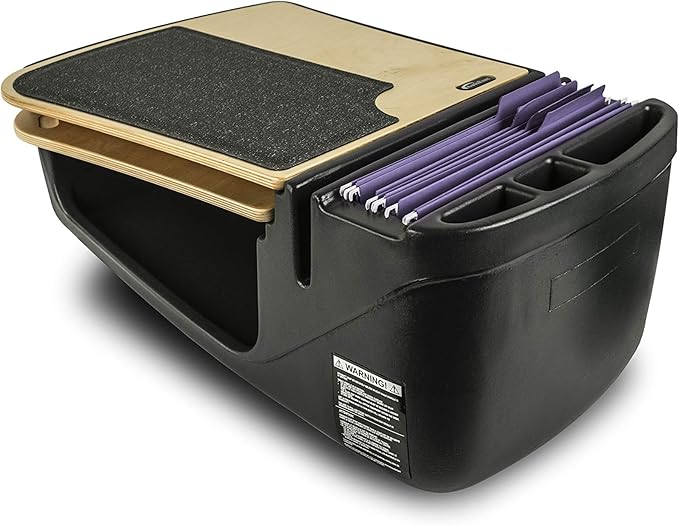 AutoExec GripMaster Car Desk for Your Vehicle Workstation and Mobile Office, Natural with 400 watt Power Inverter