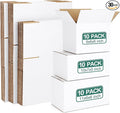 Eupako 30 Pack Small Shipping Boxes Assorted Sizes, White Corrugated Box Mailers, Cardboard Boxes for Packaging Small Business, Mailing, 8x6x6 & 10x7x5 & 11x6x6 10 PCS Each Small Boxes
