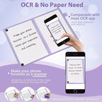 Feifeiya 6 Sides Whiteboard Notebook Portable Whiteboard Dry Erase Notebook Portable Dry Erase Board Double Sided Folding Whiteboards White Board for Office Study Meeting(Purple,A5: 6"×9”)