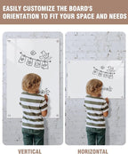 Mifuro Magnetic Glass Whiteboard，36"x24" Wall Mounted Frameless Dry Erase Board for Office, Home & School Ultra White