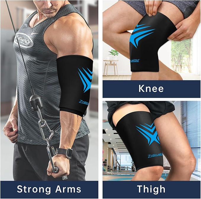 Knee Ice Pack Wrap Extended Ice Packs for Injuries Reusable Leg Freeze Compression Sleeves, Gel Cooling Knees Brace Cold Hot Packs Therapy Flexible for Pain Relief, Surgery Recovery, Meniscus