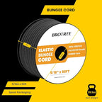 Bungee Cord Elastic Shock Cord 5/16" x 50' Bungee Rope for DIY, Tie Downs, Kayak and Outdoor - Black