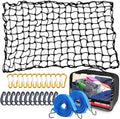 Bungee Cargo Net 4' x 6' Stretchable to 8' x 12' for Pickup Truck Bed Trailer Luggage Net Heavy Duty Tie-Down Mesh with 12 Pcs Hooks and Metal Carabiner Clips