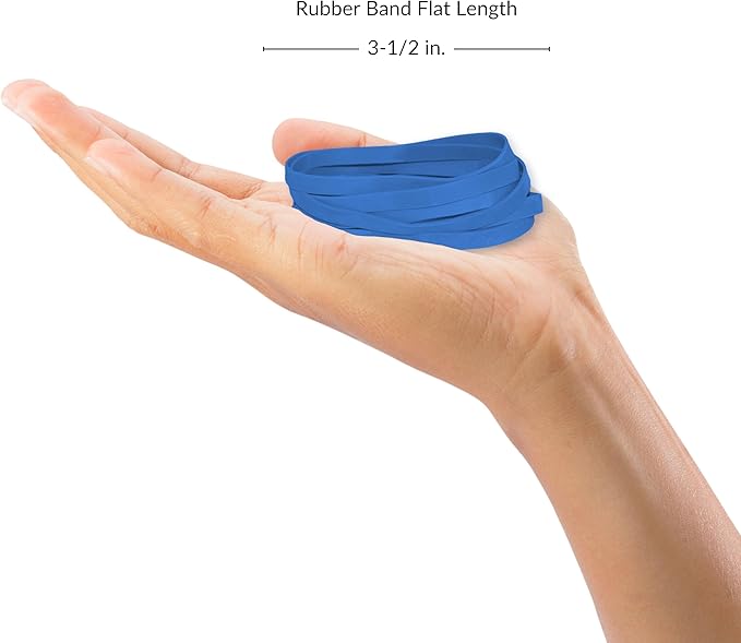 Upgrade Office Supply UPG25764B Rubber Bands, Size 64 (3-1/2 x 1/4), Blue, 80 Bands, 1/4 lb Bag, USA
