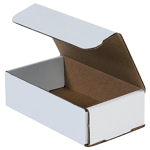 Box USA Small Shipping Boxes 7"L x 4"W x 2"H, 50-Pack - White Box Crush-Proof Mailers for Packaging, Storage, Gifts or Bulk Business Orders