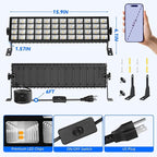 2 Pack LED Shop Lights, 100W 11000LM 3000K Warm White Plug in Garage Light with 6FT Power Cord, IP66 Waterproof Work Bench Shop Lights for Garage, Workshop, Warehouse, Outdoor, Yard, Garden