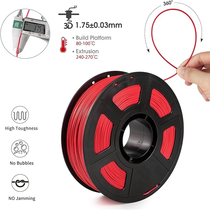 iSANMATE ASA Filament 1.75mm Bundle 2KG (4.4lbs), UV & Weather Resistant 3D Printer Filament Perfect for Outdoor Functional Parts, Blue+Red