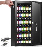 125 Key Lock Box Wall Mount with Anti-Theft Deposit Key Slot, Key Cabinet with Key Hooks & 125 Tags Key Labels, Key Safe for Hotels & Office & Companies & Car Dealerships