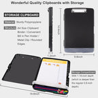 SFLHHDM Clipboard with Storage, Clip Boards 8.5x11, Plastic Clipboards with Pen Holder, Clip Board with Storage Compartments, Nurse Clipboard with Storage for Classroom, Student, Teacher
