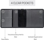 CANOPUS Car Registration and Insurance Holder, PU Leather Card Holder, Vehicle Glove Box Organizer for Auto, SUV, Truck and Motorcycle, Black