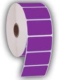 2.25" X 1.25" Direct Thermal Perforated Stickers Labels for Barcodes, Address, Consignment - Compatible with Zebra, Rollo, Godex and More (Purple, 12 Rolls)
