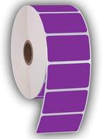 2.25" X 1.25" Direct Thermal Perforated Stickers Labels for Barcodes, Address, Consignment - Compatible with Zebra, Rollo, Godex and More (Purple, 12 Rolls)