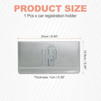 HARFINGTON Car Registration and Insurance Holder 9.45" x 5.04" PU Leather Vehicle Glove Box Organizer Storage Accessories Men Women Car ID Holder for License ID Card Bank Card, Gray