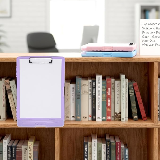 6 Pcs Plastic Clipboard with Storage, Colored A4 Nursing Heavy Duty Clip Board Folder, Waterproof Clipboard Case Box with Pen Holder Side-Opening Nursing Clip Board for Office, Hospital Nurse, Lawyer