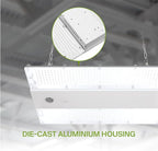 ASD LED Linear High Bay Light Fixture, Commercial Shop Lighting | 3CCT, Dimmable, Power Adjustable, DLC Premium, UL Listed | 220W 36000LM 3500-5000K 100-277V | Warehouse, Garage, Workshop Lamp | White