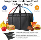Bodaon 2-Pack Insulated Food Delivery Bag, XXXL Grocery Shopping/Catering/Pizza Cooler Bags, Rideshare Delivery Bag, Cold/Hot Styrofoam Carrier for Travel/Car, Warmer/Froze