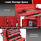 Goplus Tool Chest, 6 Drawers Extra Large Rolling Too Storage Cabinet with 4” Universal Lockable Wheels, Auto Lock, Protective Liner, 2-in-1 Heavy Duty Tool Box for Garage, Workshop