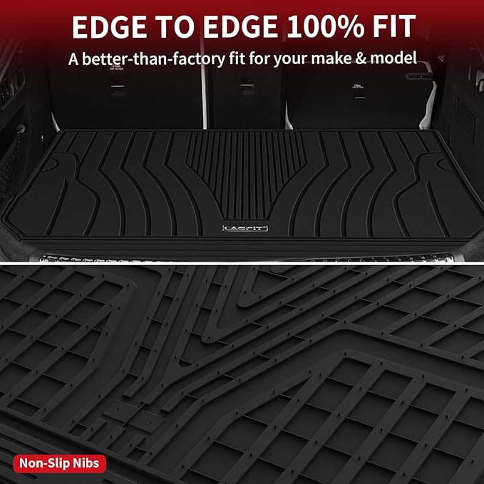 LASFIT Cargo Mat for Mercedes Benz GLC SUV 2026 2025 2024 2023 300 / AMG / 63AMG S E (Not Fit PHEV (350e)), All Weather TPE Cargo Liner Custom Fit GLC 2023-2026 Trunk Mat, Black
